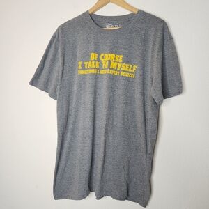 Crazy Dog Mens XL Gray Funny Shirt Expert Advice